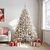  Umjetno božićno drvce s kuglicom 210 cm 300 LED lampica - Zelena i bijela 210 cm s LED-ima i ružičastim lopticama | shoptok.hr