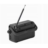 Retro prenosni FM radio LED X-BASS USB črn | Shoptok.si