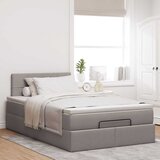  Otomanski okvir kreveta s madraca smeđesivi 120x200cm tkanine | shoptok.hr