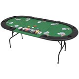 vidaXL Zložljiva 3-delna poker miza za 9 igralcev ovalna zelena Cene