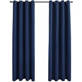 Furnova Zatemnitvene zavese s kovinskimi obročki 2 kosa modre 140x175cm, (21918156) | Shoptok.si