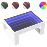 Furnova Klubska mizica z neskončnimi LED bela 70x53x30 cm, (21913699) | Shoptok.si