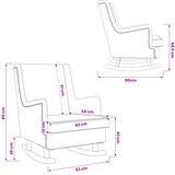  Ljuljačka Svijetlo siva 62 x 80 x 85 cm tkanina | shoptok.hr