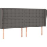  Vzglavje z ušesi sivo 163x23x118/128 cm umetno usnje, (20952996) | Shoptok.si