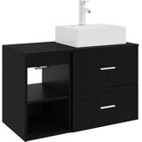  Set namještaja za kupaonicu 2 kom. Crni hrast Konstruirano drvo Crna 49,5 x 41 x 79,5 cm | shoptok.hr