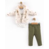  Komplet 3 dela BEAR krem-zeleni 06+ meseci | Eponuda.com