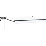 Ručna zlačivna tenda s LED diodama Bijela i antracit 3 x 2 m | shoptok.hr