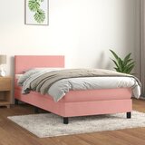 Box spring krevet s madracem ružičasti 90x200 cm baršunasti | shoptok.hr