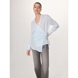 Reserved - Bluza na vezanje i preklop sprijeda - bljedoplavo | shoptok.hr