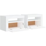  Noćni ormarići 2 kom s LED svjetlima bijeli 60 x 35 x 40 cm | shoptok.hr