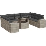 Maison Chic Seti vrtnega pohištva - Vrtna garnitura - Vrtni pohištvo set 10-delna z blazinami sv. siv poli ratan, (21819154) | Shoptok.si