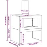 vidaXL Vreme izpostavljeno jeklo/Rjava Corten jeklo 60 x 40 x 96 cm | Shoptok.si