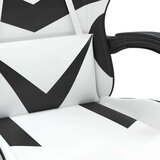  Vrtljivi gaming stol z oporo za noge belo in črno umetno usnje, (21377651) | Shoptok.si