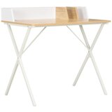 Furnova Pisalna miza bela in naravna 80x50x84 cm, (21925236) Cene