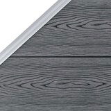 vidaXL WPC ograjni paneli 5 kvadratnih + 1 poševni 965x186 cm sivi | Shoptok.si