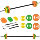 Rebel Active sklopiva šipka za vježbanje s utezima od lijevanog željeza, šipka 140 cm, set za trening 20 kg | shoptok.hr