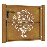  Vrtna vrata 100x100 cm Corten čelik Dizajn stabla | shoptok.hr