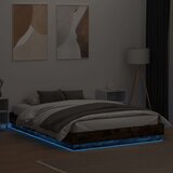  Okvir kreveta s LED svjetlima dimljena boja hrasta 150 x 200 cm | Eponuda.ba