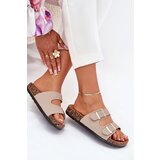 Boto Women's Slip-On Sandals On Cork Sole Beige Cortina | Shoptok.si