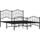  Metalni okvir kreveta s uzglavljem i podnožjem crni 150x200 cm | Eponuda.com