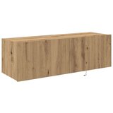 TV omarica s LED lučmi v umetnem hrastu 100x35x31 cm | Shoptok.si