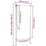  Vanjska roleta plavo-bijela 100 x 270 cm od tkanine i čelika | shoptok.hr