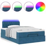 vidaXL Otomanski posteljni okvir z vzmetnico moder 120x200 cm žamet | Shoptok.si