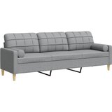 Maison Chic kavč - Sofa - Kanape trosed z okrasnimi blazinami svetlo siv 210 cm blago, (21727764) Cene