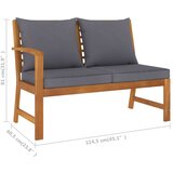  Klop 114,5 cm s temno sivo blazino trden akacijev les | Shoptok.si