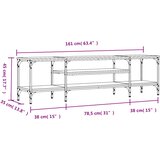 TV ormarić boja hrasta sonome 161x35x45 cm od drva i željeza | shoptok.hr