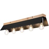  stropna svetiljka esme 5xE27/15W/230V crna/hrast | Eponuda.com