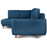 Bonami Selection Modra raztegljiva kotna sedežna garnitura iz rebrastega žameta (levi kot) Tori – | Shoptok.si