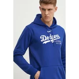 Nike Pulover Los Angeles Dodgers moški, vijolična barva, s kapuco