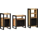 vidaXL Set namještaja za kupaonicu 3 pcs Smeđa Čvrsto drvo manga | shoptok.hr