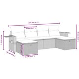  6-dijelni set vrtnih sofa od poliratana s jastucima svjetlosivi | shoptok.hr