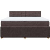  Krevet s oprugama i madracem tamnosmeđi 200x200 cm od tkanine | shoptok.hr
