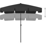  Suncobran za plažu crni 200 x 125 cm | Eponuda.ba