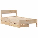 vidaXL Posteljni okvir z vzglavjem 90x200 cm trdna borovina, (21322488) | Shoptok.si