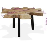  Klubska mizica iz prave tikovine 80x70x38 cm | Shoptok.si