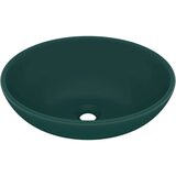  Luksuzni ovalni umivaonik mat tamnozeleni 40 x 33 cm keramički | shoptok.hr