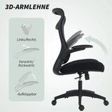  Ergonomska uredska stolica 3D nasloni za ruke mrežasti naslon naslon za glavu funkcija nagiba crna | shoptok.hr