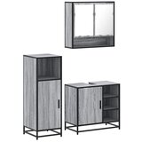 vidaXL 3-dijelni set kupaonskog namještaja siva boja hrasta drveni | shoptok.hr