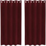  Zavjese za zamračivanje 2 pcs Vinska crvena 140 x 175 cm Baršun | shoptok.hr