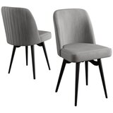 Hanah home set trpezarijskih stolica Jiva 4 kom, siva tkanina Babyface, crne metalne noge | Eponuda.com