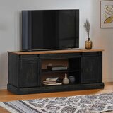TV ormarić HALDEN 2 klizna vrata crni 150x40x60 cm puno drvo | shoptok.hr