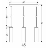 Candellux luster/visilica-tubo viseća lampa crna 3X25W GU10 abažur 25CM crna | ePonuda.com