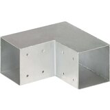 vidaXL Spojniki za stebre 4 kosi L oblike pocinkana kovina 91x91 mm | Shoptok.si