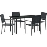  Set 3 Črna PE ratan in prašno lakirano jeklo 54x62.5x89 cm, (22087940) | Shoptok.si