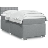 vidaXL Box spring postelja z vzmetnico svetlo siva 90x200 cm blago Cene
