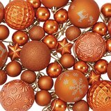  Set božićnih kuglica 88 kom. Bronzana Ø 6 cm Plastika | shoptok.hr
